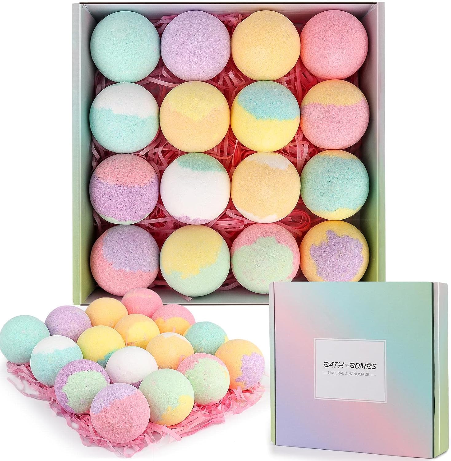 Detalle de HESONTA Bath Bomb Gift Set, 16-Piece Bubble Bath with 16 Scents