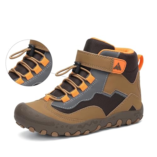 Detalle de Mishansha Kinder Wanderschuhe Outdoor – Rutschfest, Braun, Leichtgewicht (34EU)