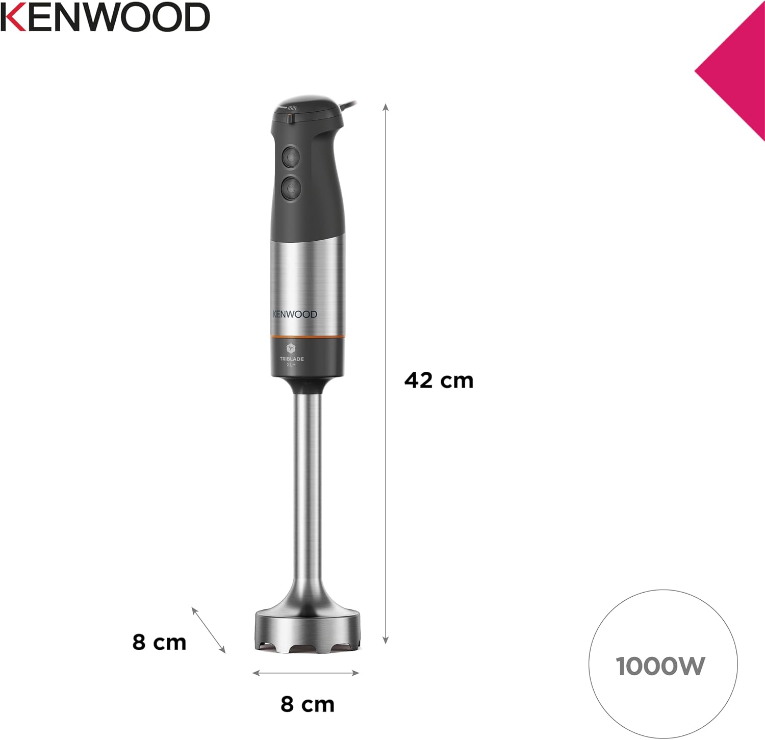 Detalle de Kenwood Triblade XL+ Frullatore ad Immersione: potenza, praticità e versatilità in un unico strumento