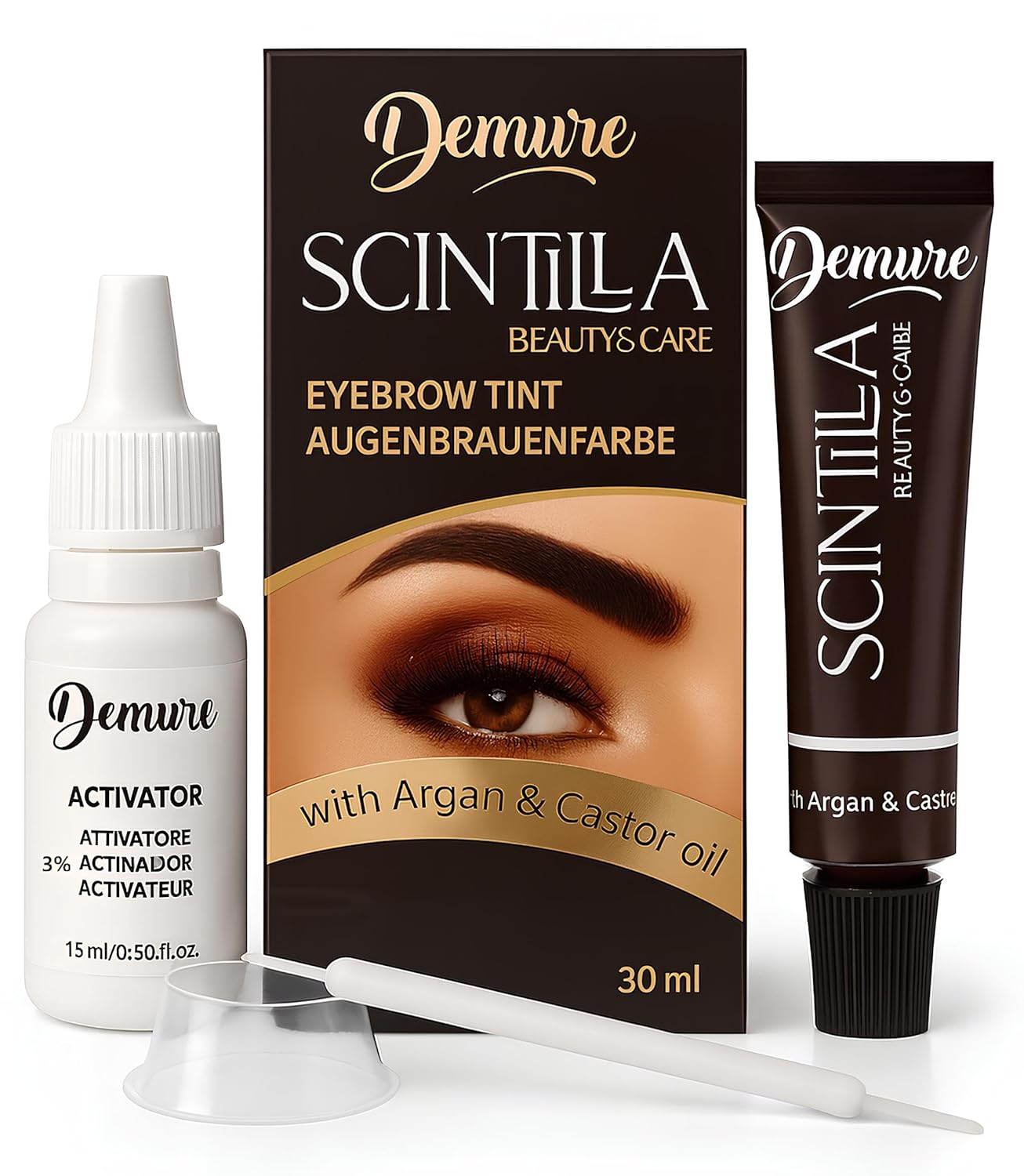 Detalle de DEMURE 3.0 Dunkelbraun Augenbrauenfarbe Set