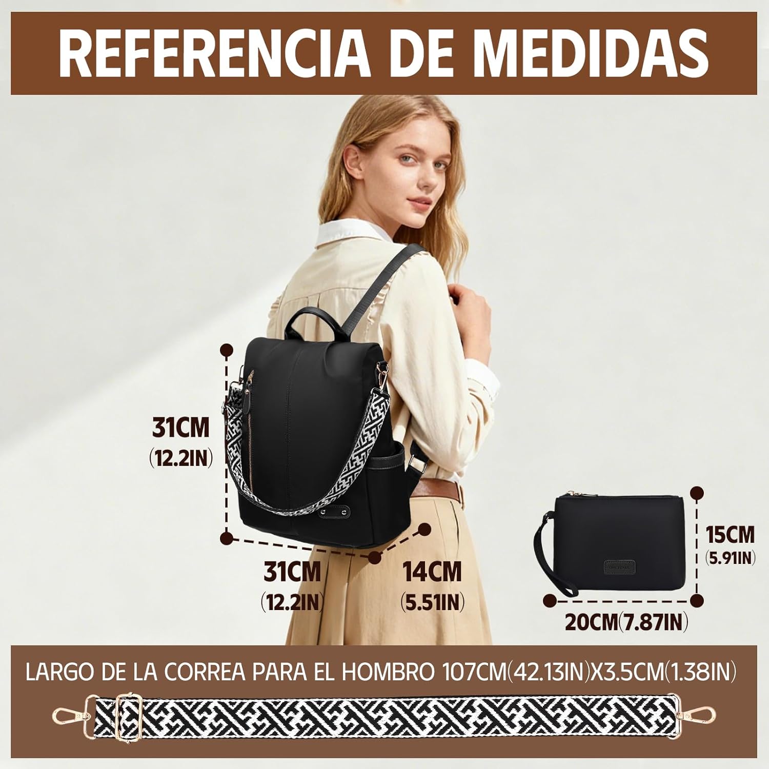 Thumbnail 2 de ONETOALL Bolso Mochila Mujer Casual