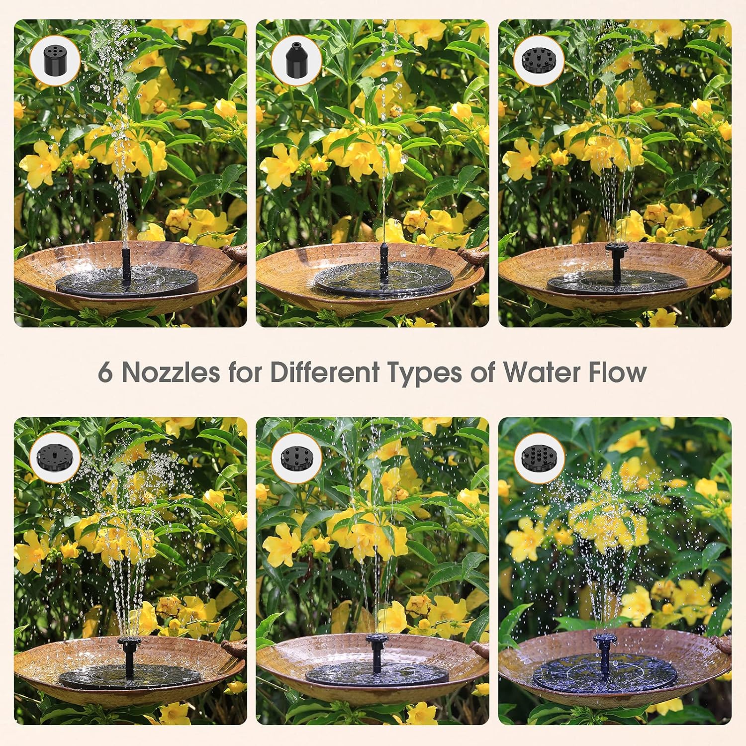 Detalle de AISITIN Vogeltränke mit 2.5W Solar Springbrunnen – Vogelbad & Futterplatz für Garten und Balkon