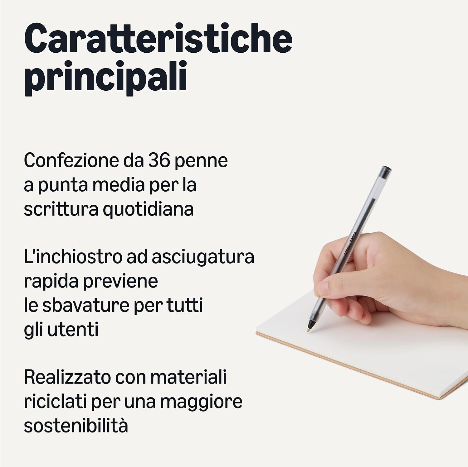 Detalle 2 de Amazon Basics Penne a Sfera 1,0 mm confezione 36