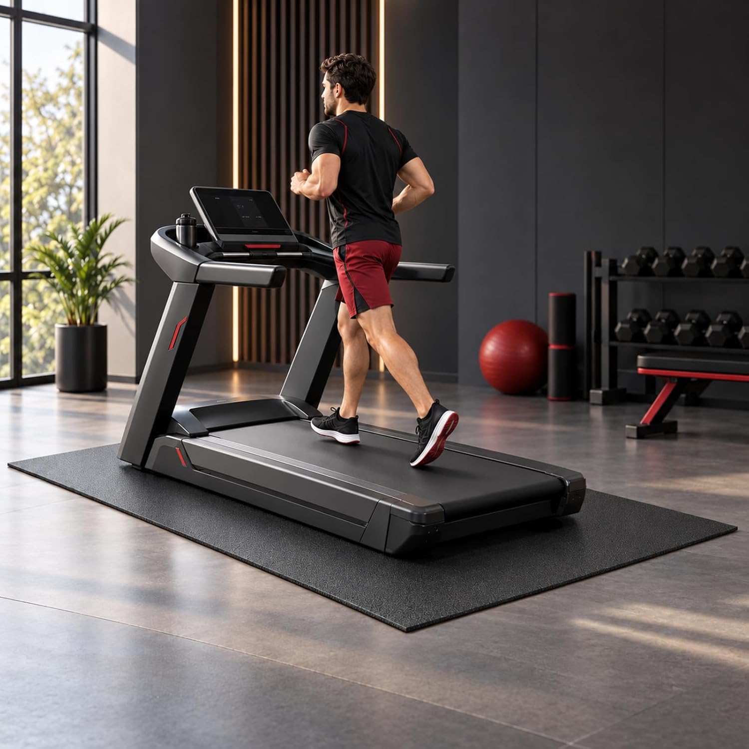 Detalle de THAILE Walking Pad Mat, Waterproof PVC Floor Protector for Fitness Equipment