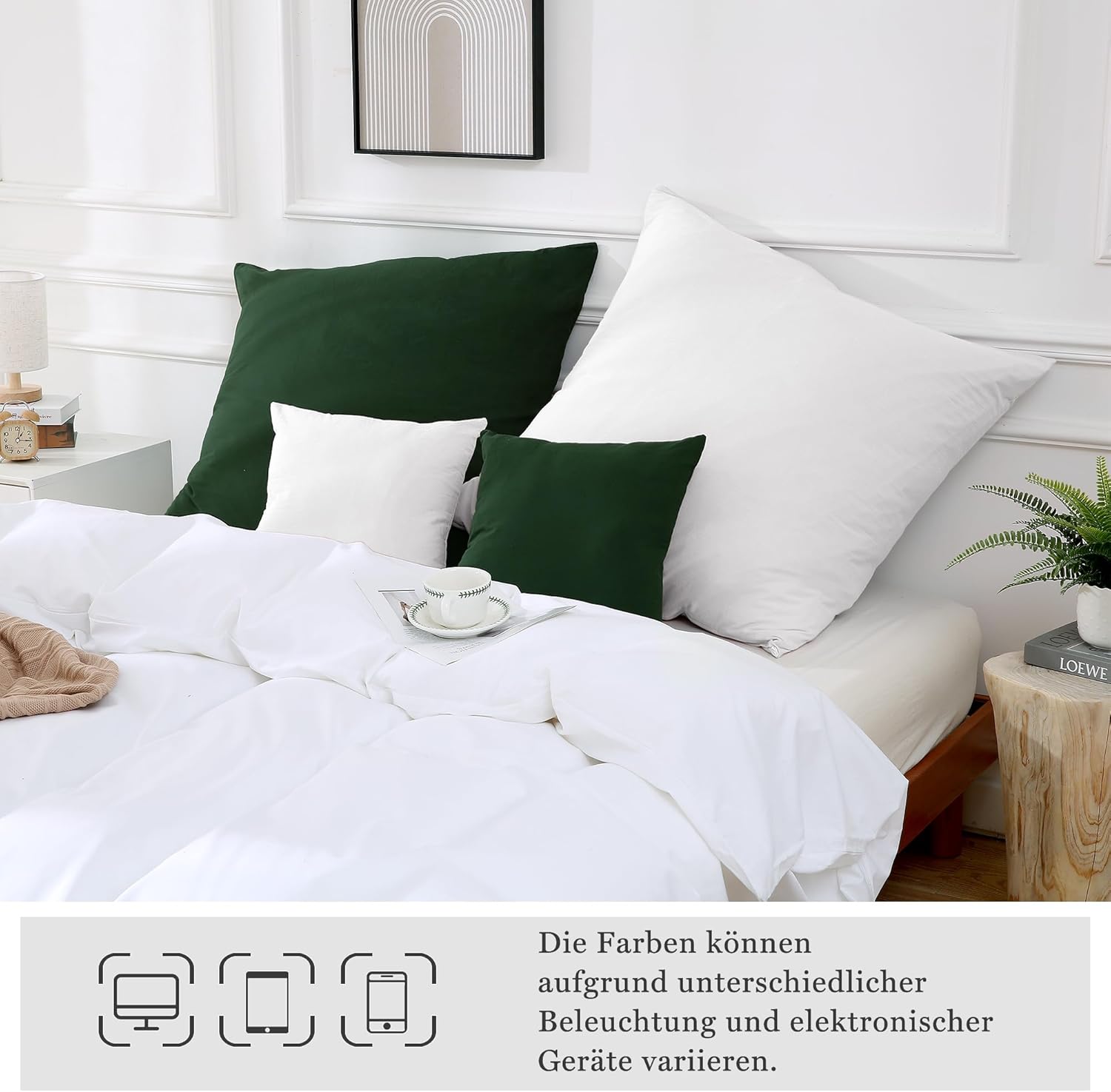 Thumbnail 6 de ATsense 2er Set Kissenbezug 80x80 cm – 100% gewaschene Baumwolle, OEKO-TEX zertifiziert