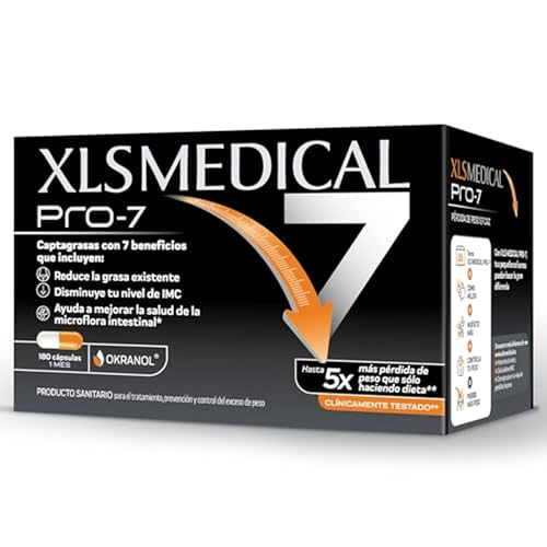 Detalle de XLS Medical Pro7 Pack 1 mes de tratamiento (180 comprimidos): te ayuda a perder peso de forma gradual y basada en fibra natural