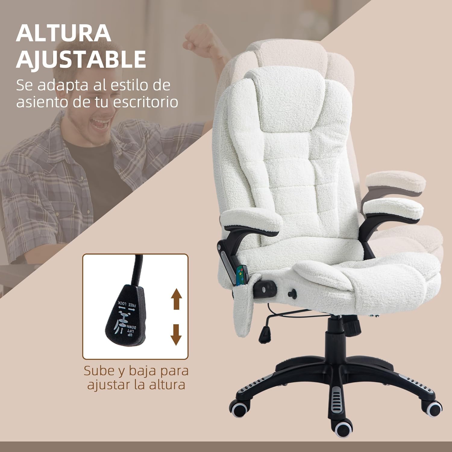 Thumbnail 4 de Vinsetto silla de oficina masaje 6 puntos