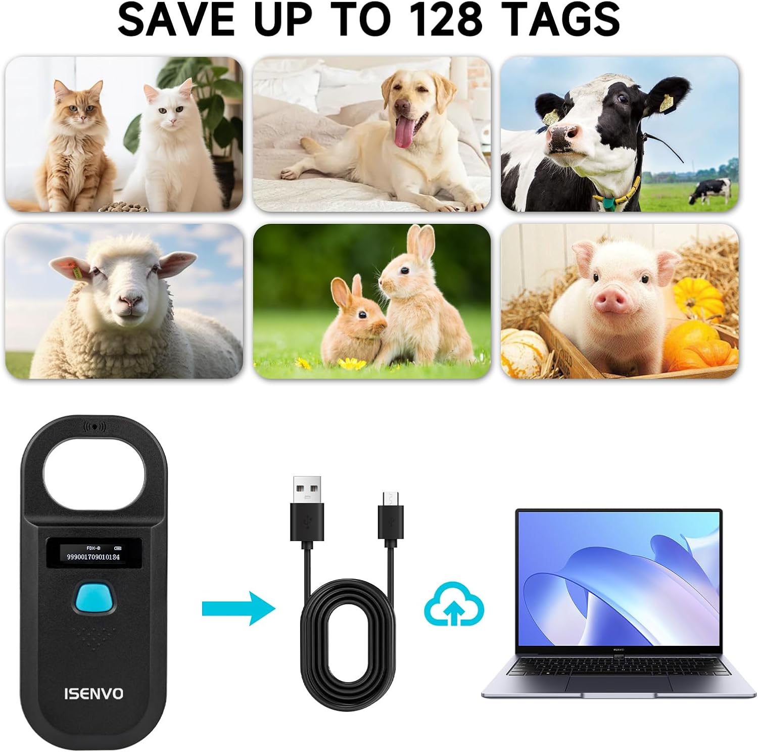 Thumbnail 2 de ISENVO Haustier ID Lesegerät 134,2 kHz