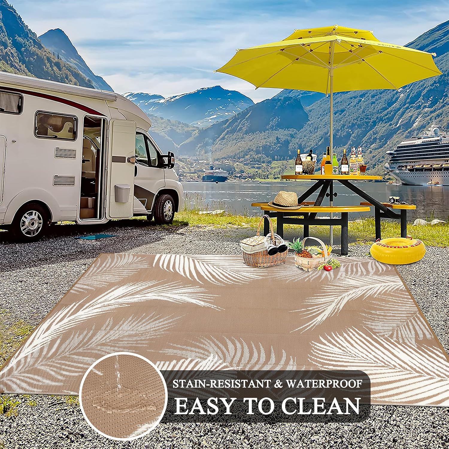Detalle 2 de Pauwer 9x12 Waterproof Outdoor Rug