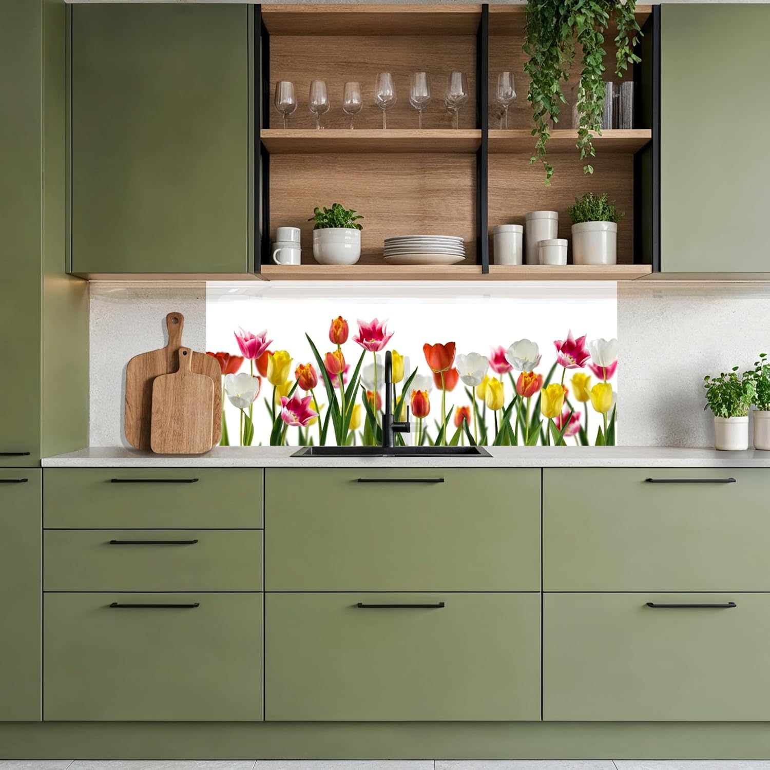 Detalle 2 de KitchenYeah Rückwand Küche 80x200 cm – selbstklebender Rückwandschutz mit Spritzschutz-Funktion