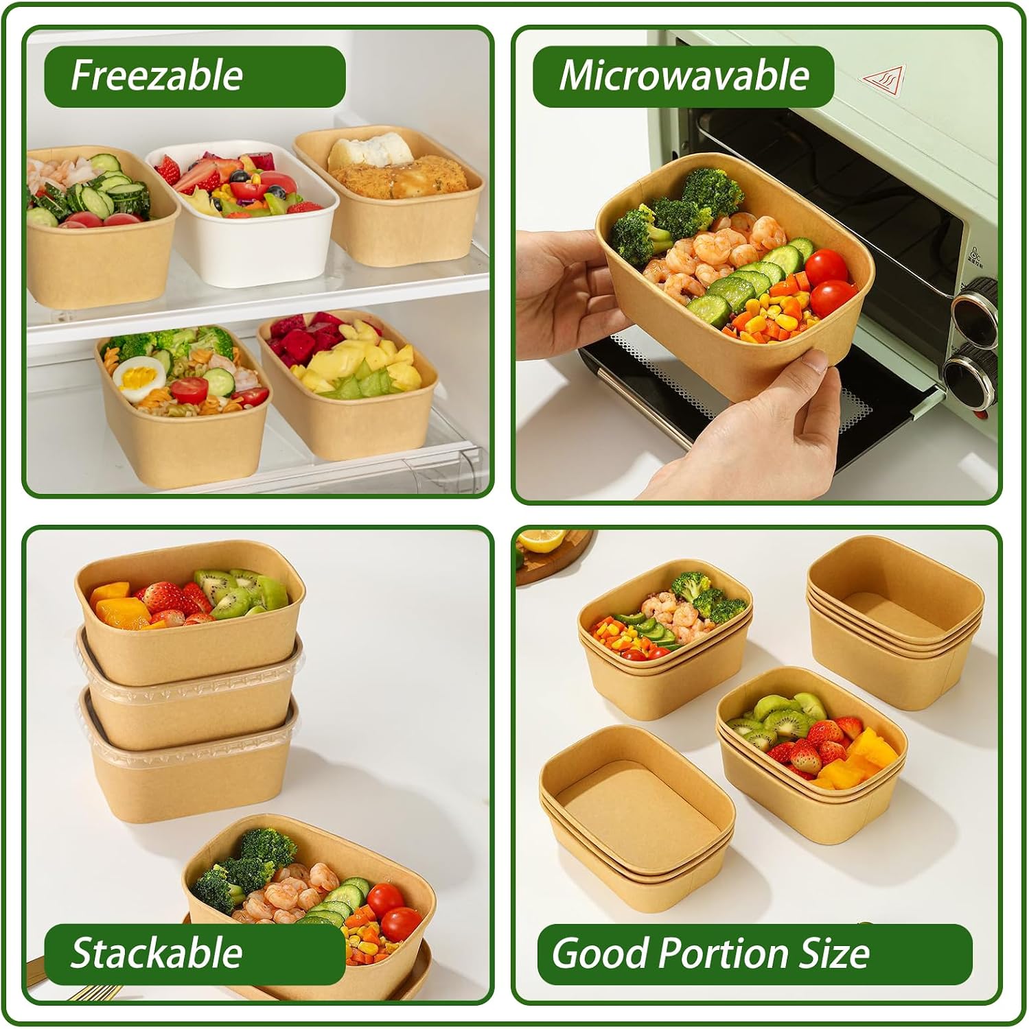 Detalle 2 de DI QIU REN 29oz Disposable Kraft Paper Bowls