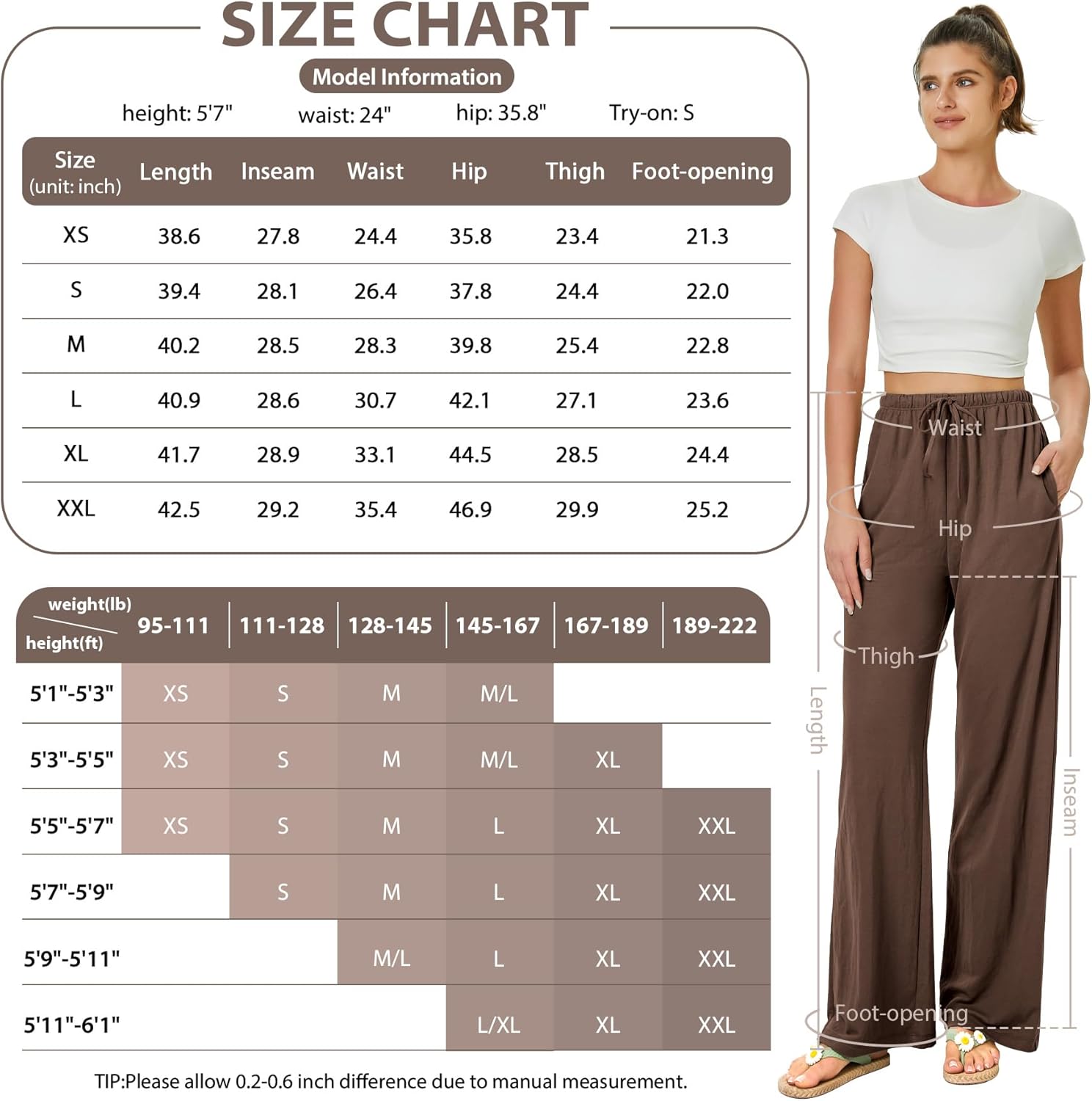 Thumbnail 4 de Glacspyg Damen Palazzo Hose mit hoher Taille – Fließende Beinweite, Strandlook & Taschen