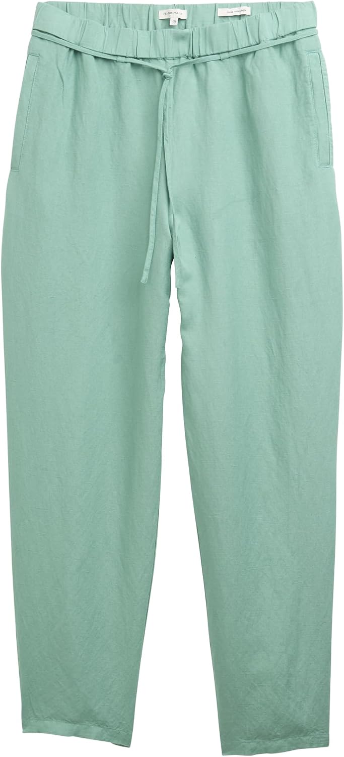 Detalle de TOM TAILOR 1046498 pantaloni larghi slim fit da donna in lino e viscosa