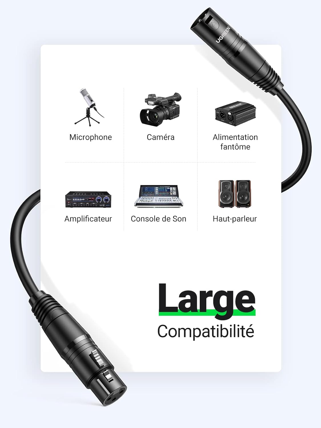 Thumbnail 2 de UGREEN Câble XLR Mâle–Femelle 1M