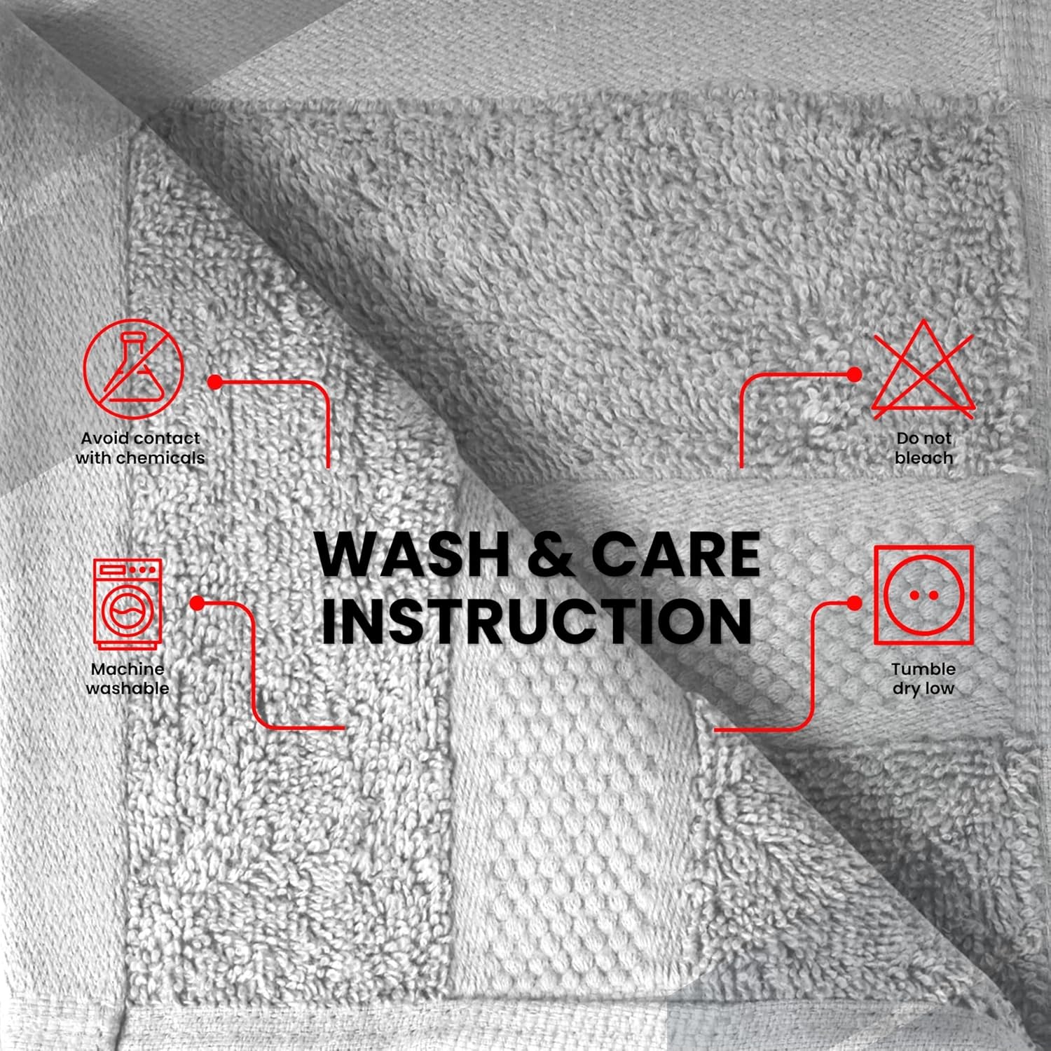 Thumbnail 6 de Infinitee Xclusives 12er Set Waschlappen 30 x 30 cm aus 100 % Baumwolle – Charming Grey