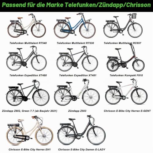 Detalle de SHIMOST E-Bike Batterie 36V 14Ah – Gepäckträgerakku mit LG-Zellen, kompatibel mit Nakamura, Telefunken, Zündapp, Chrisson