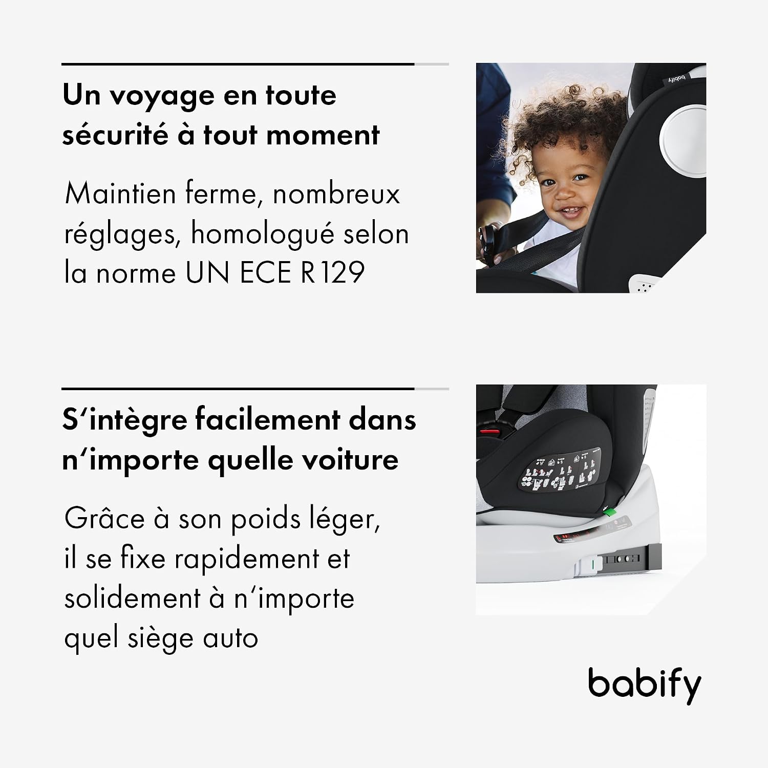 Thumbnail 4 de Babify Onboard Siège Auto trio Aisance: 0 à 36 kg, Groupe 0/1/2/3, Pivotant 360, Isofix
