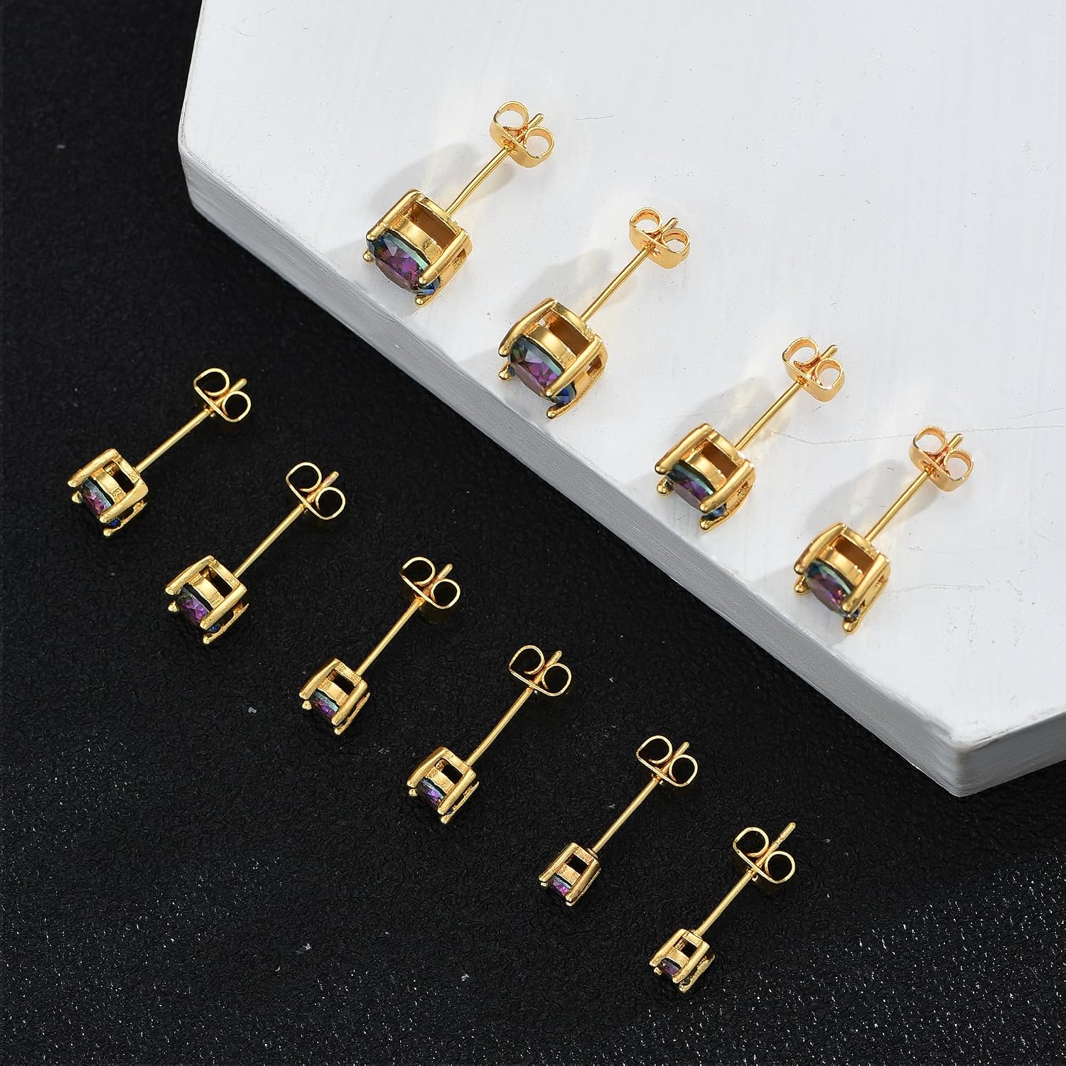 Thumbnail 6 de Stud Earrings, 14K Gold-Plated