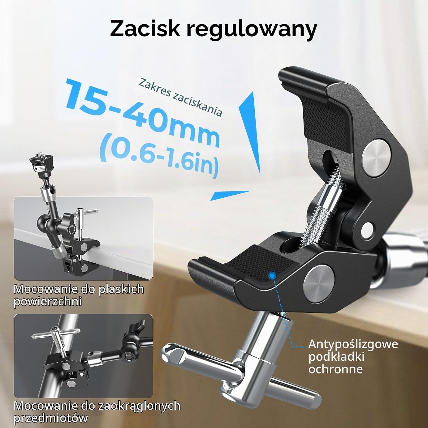 Detalle 2 de SMALLRIG 5310 – ramię przegubowe 7 cali z zaciskiem typu krab