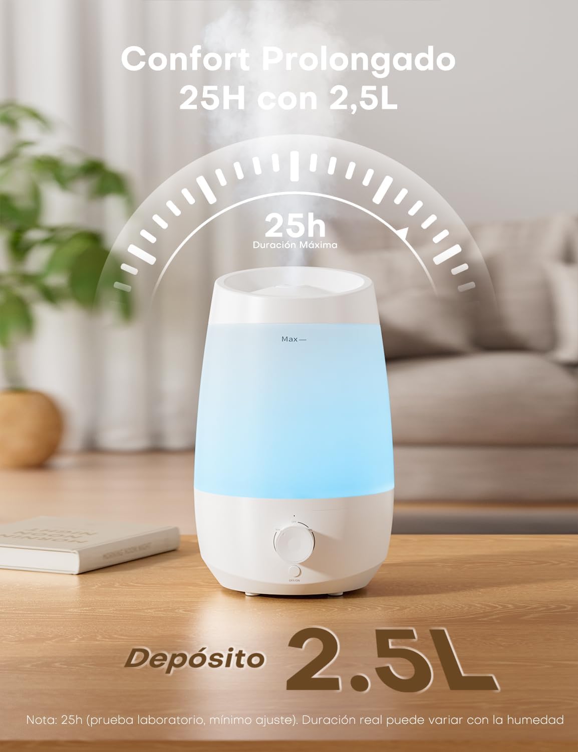 Thumbnail 1 de AROEVE Humidificador 2,5L difusor 250 ml/h