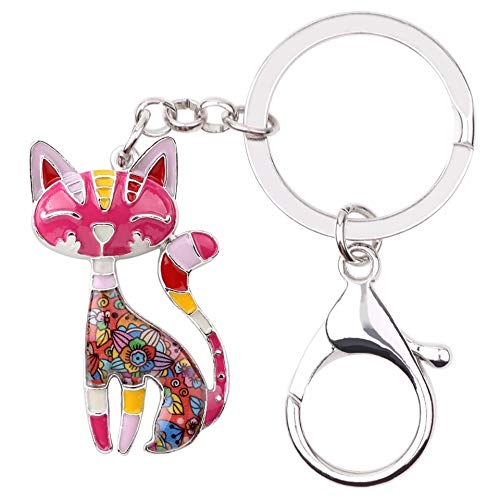 Detalle 2 de Generisch ONDEGO Main Coon Katzen-Anhänger Rosa – bunter Emaille-Schlüsselanhänger