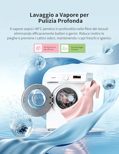 Detalle de COMFEE' Lavatrice Slim 9 kg – Motore BLDC silenzioso, classe A ed eliminazione batteri con Steam Wash