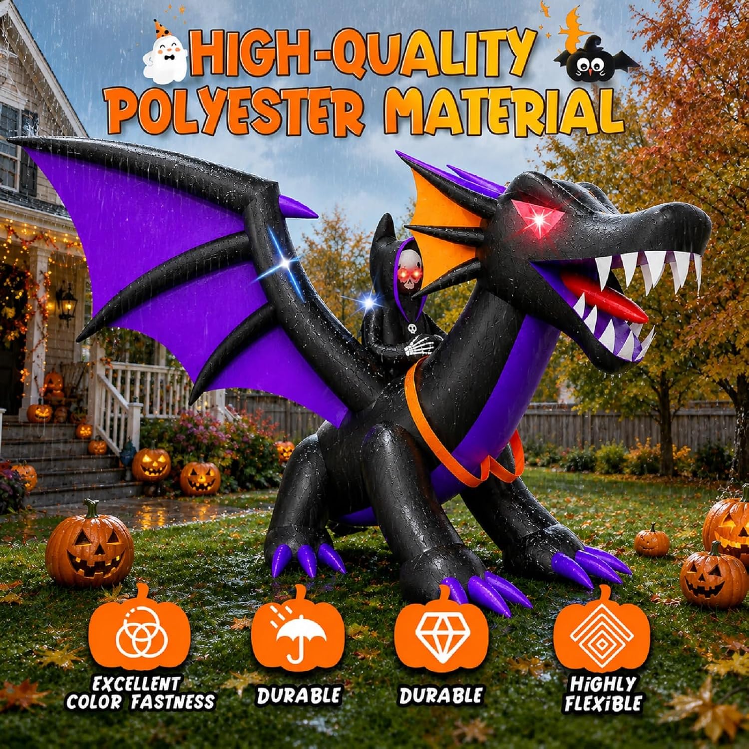 Thumbnail 4 de Skirfy 25166 11FT Inflatable Dragon with Multicolor LED Lights
