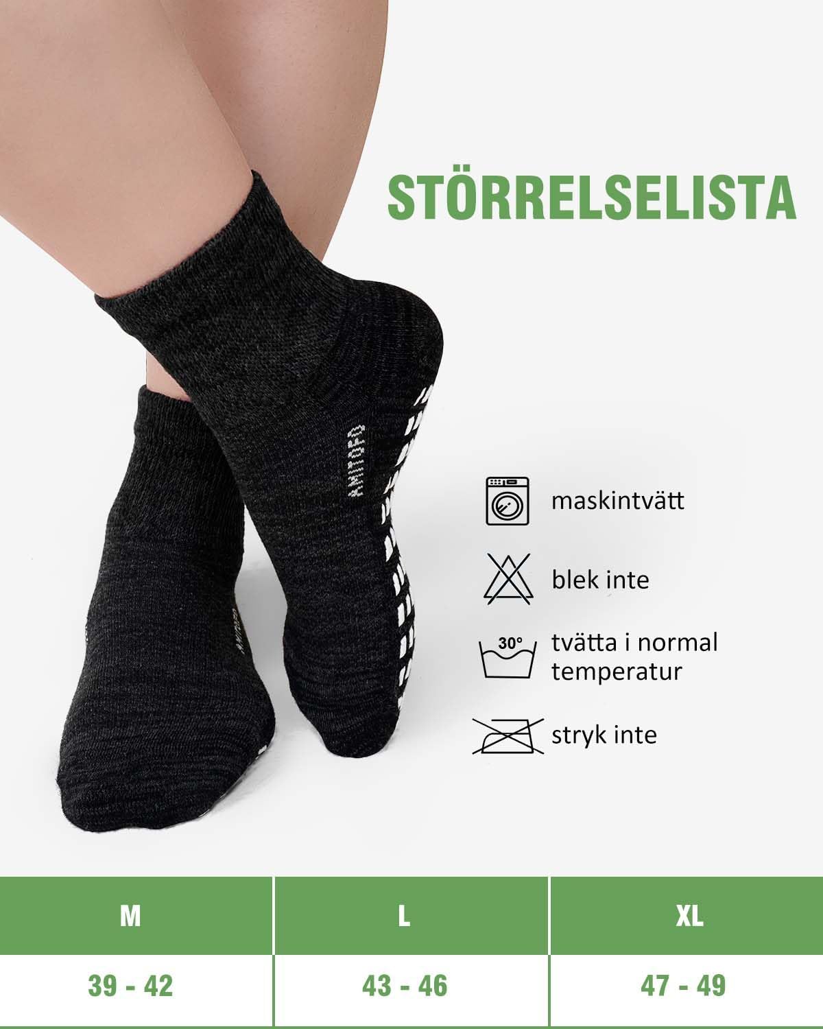 Detalle 2 de ZFSOCK diabetesstrumpor i bambu med halkskydd och extra bred passform