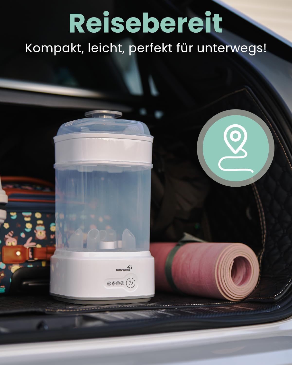 Thumbnail 6 de Grownsy Sterilisator für Babyflaschen mit Trocknerfunktion (5-in-1) – Dampfsterilisator & Luftfilter für bis zu 5 Flaschen