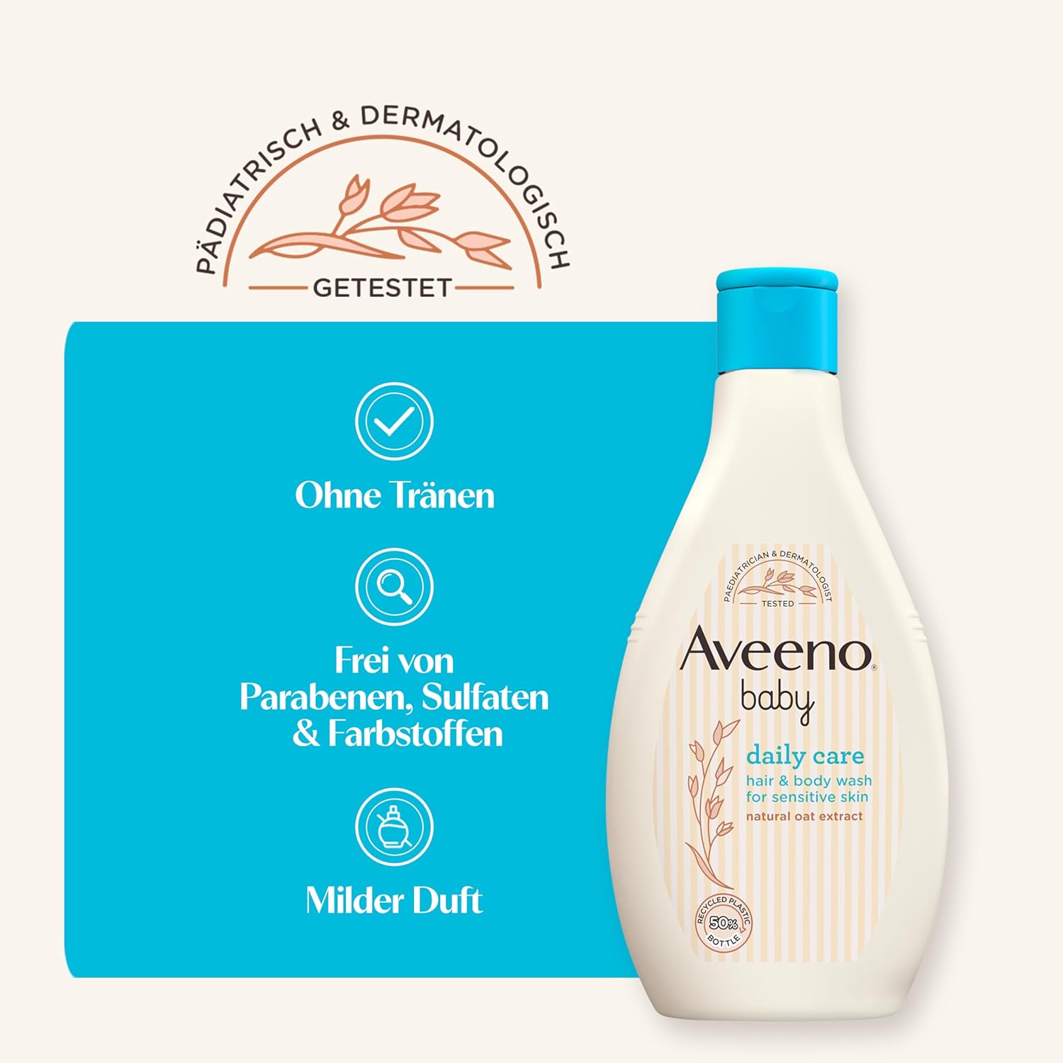 Thumbnail 4 de Aveeno baby daily care seifenfreies Duschgel & Shampoo mit Haferextrakt – für normale bis trockene, empfindliche Haut (250 ml)