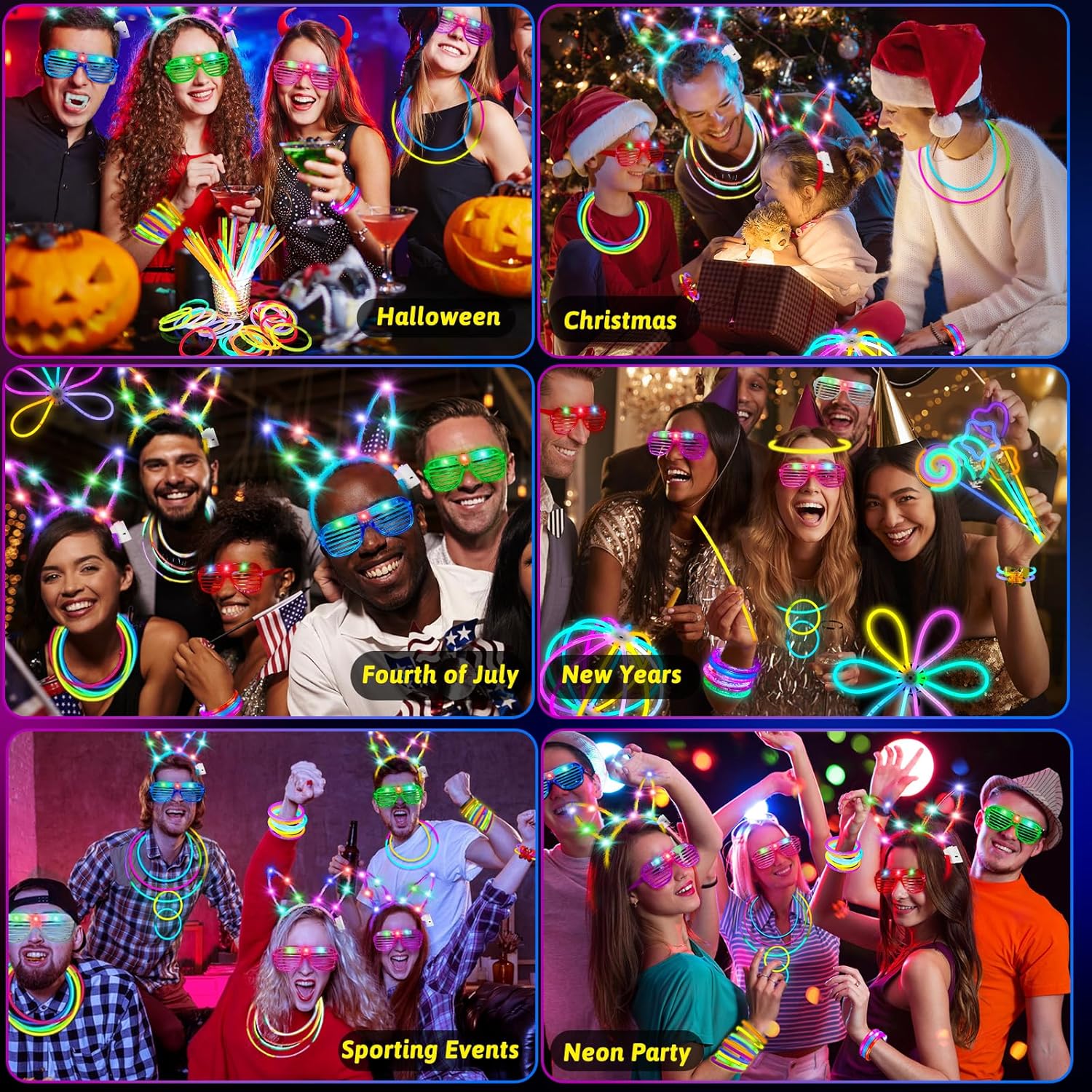 Thumbnail 1 de 156Pcs Glow in the Dark Party Supplies for Kids & Adults: Light Up Accessories Pack