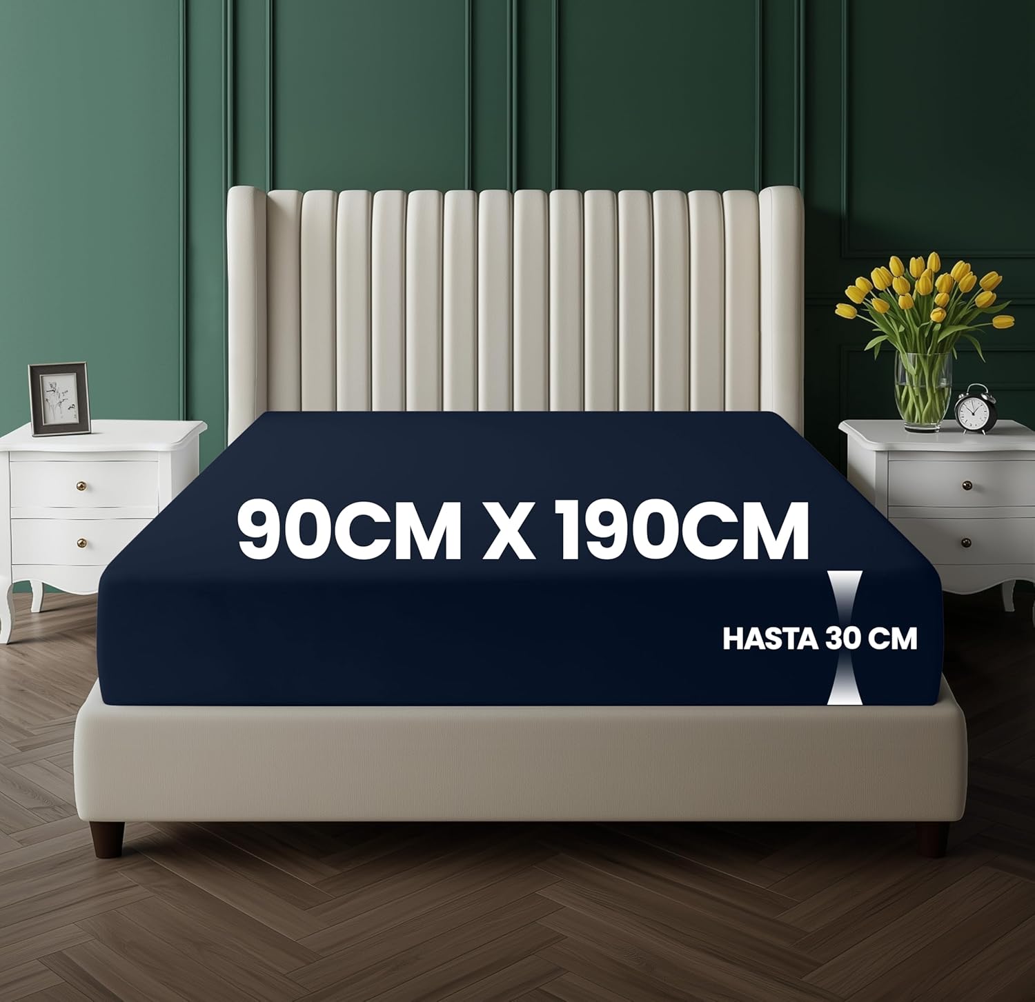 Thumbnail 1 de Utopia Bedding Sabana Bajera 90x190x30 cm 💤 Microfibra Azul Marino