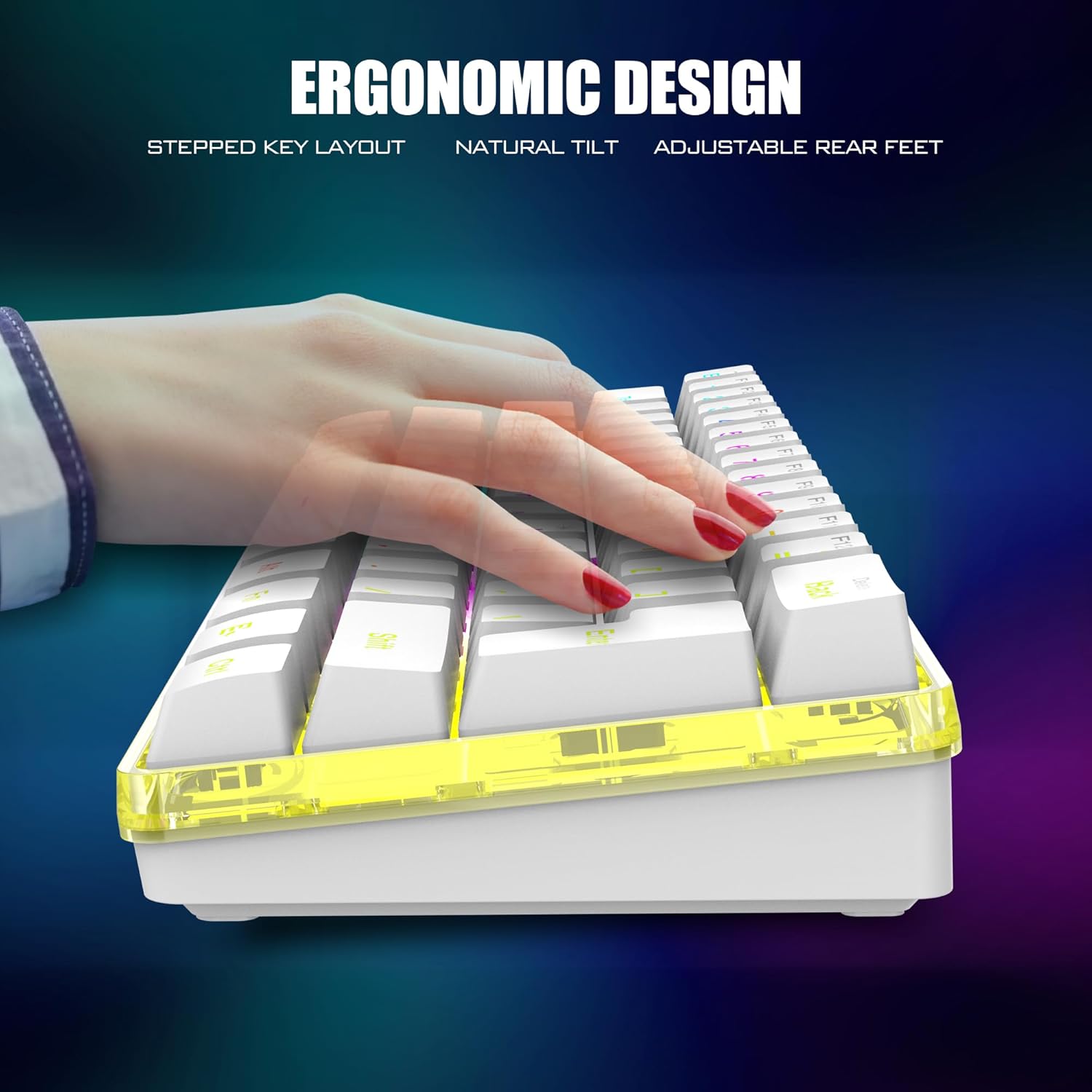 Thumbnail 5 de RedThunder 60% Wireless Gaming Keyboard and Mouse Combo (2.4G) with Rechargeable Battery, White