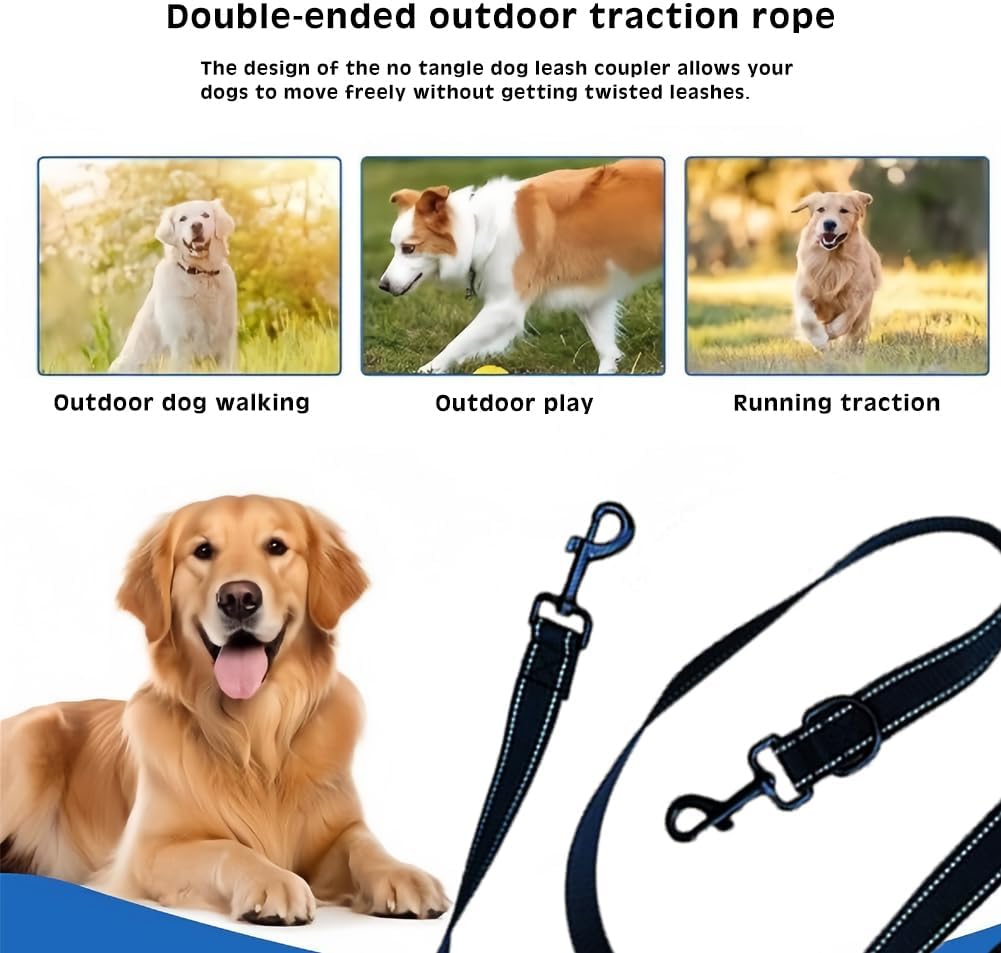 Thumbnail 2 de Double-Ended Reflective Dog Lead — Anti-Pull, Non-Tangle for Medium and Large Dogs