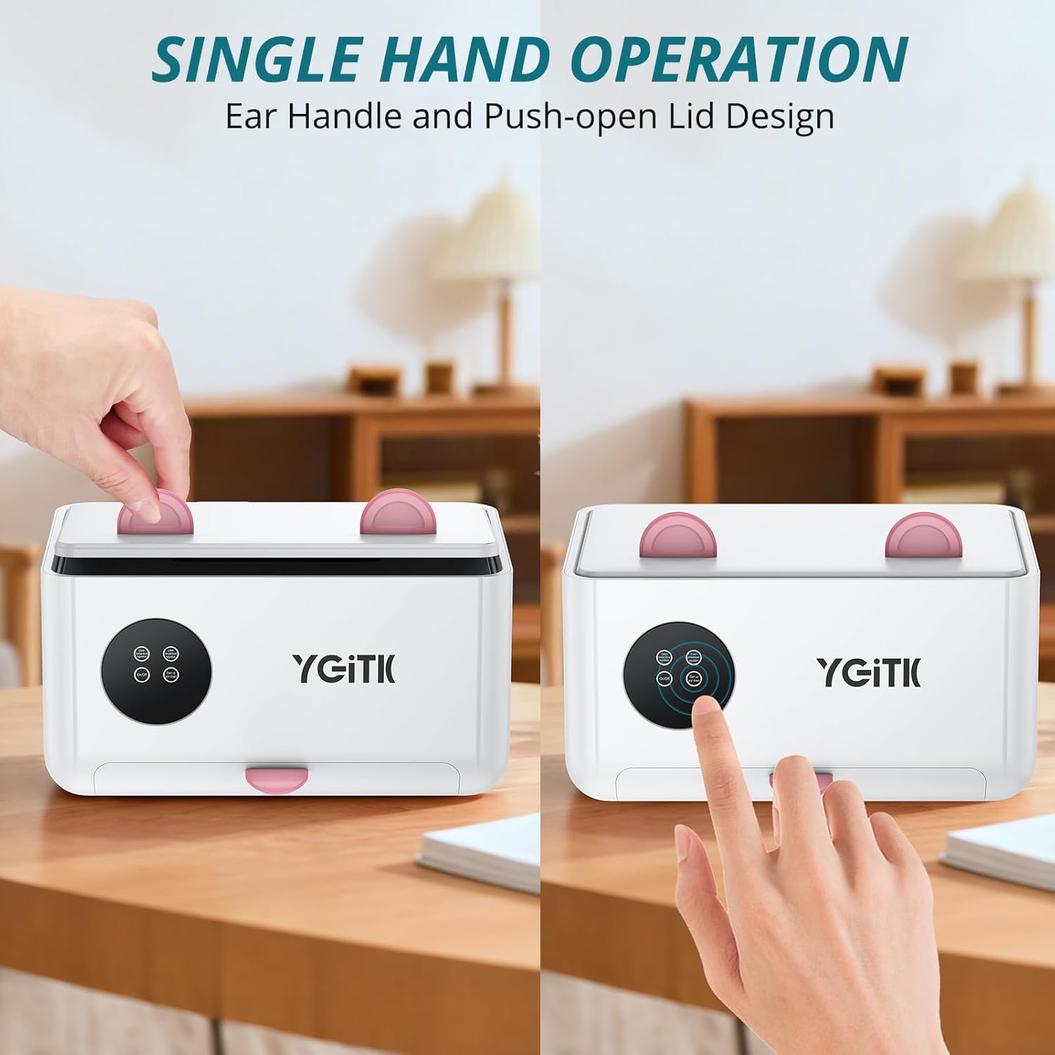 Detalle de YGiTK Baby Wipes Warmer & Dispenser: 2-in-1, 4-Temp Wipe Warmer with Spring Lift