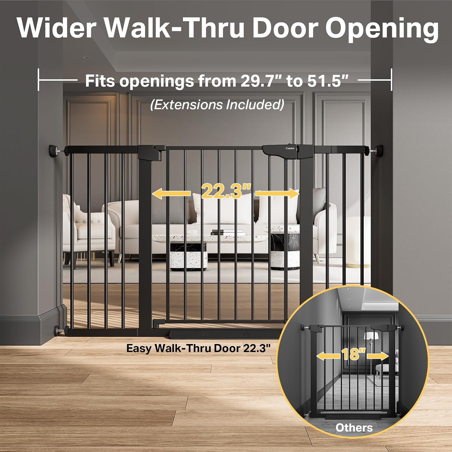 Thumbnail 2 de Cumbor 29.7"–51.5" Extra Wide Baby Gate