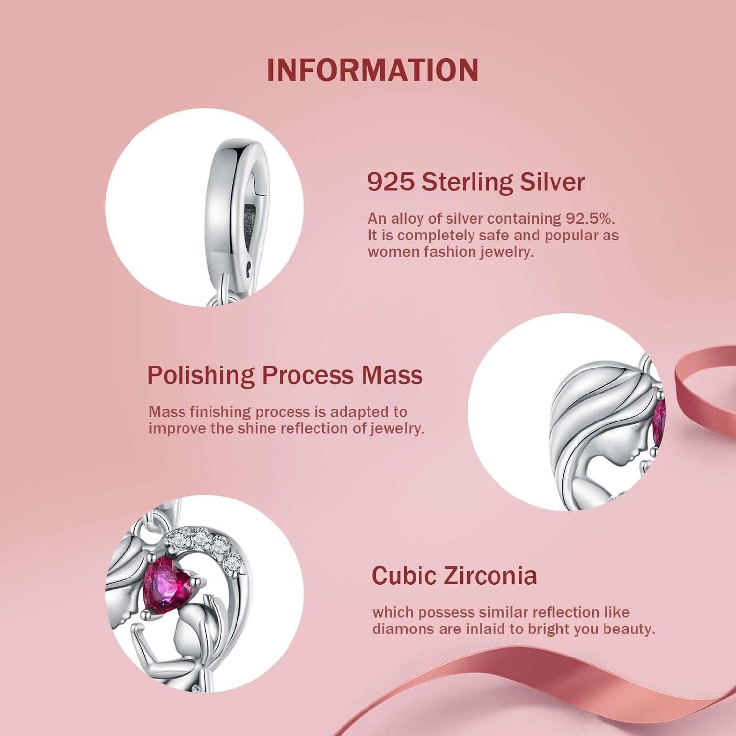 Thumbnail 2 de NINGAN Charm charms in argento 925 dorato con fibbia di sicurezza e catenina da viaggio - Firefly/Dragonfly, regalo romantico per mamma e amica