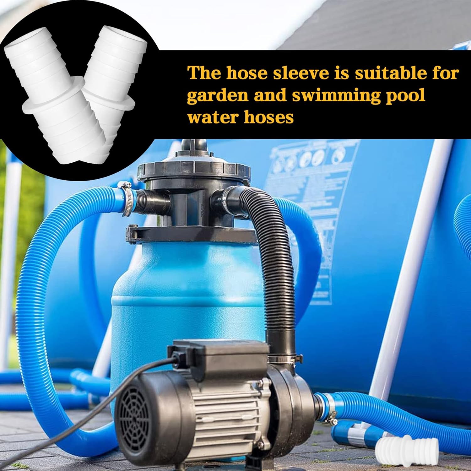 Thumbnail 5 de Rhsemi 4x Schlauchverbinder Set 32 auf 38 mm mit 8 Schlauchschellen (Pool- & Garten-Schlauchadapter) in Weiß