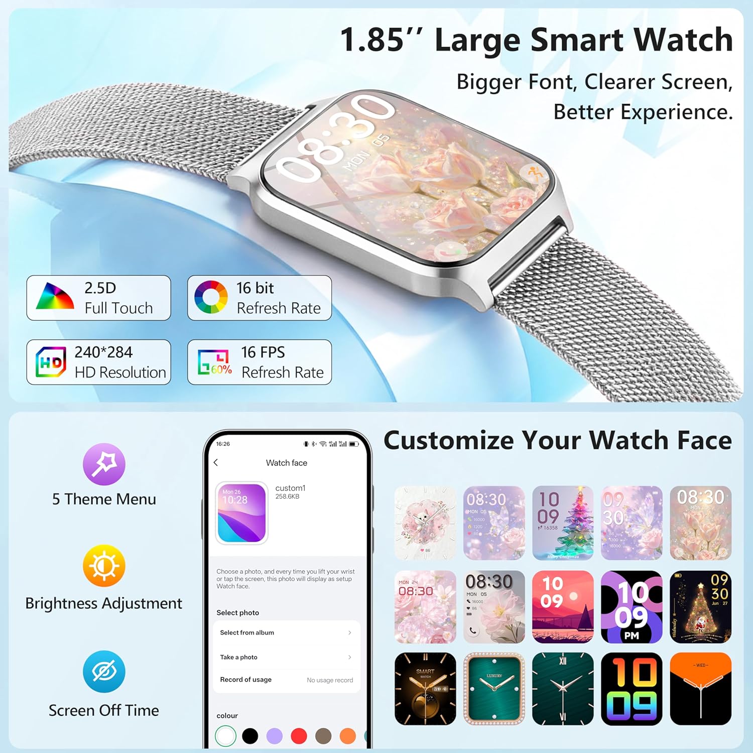 Thumbnail 1 de Smart Watch 1.85" with Health Tracking, 110+ Sports Modes and Hands‑free Calling