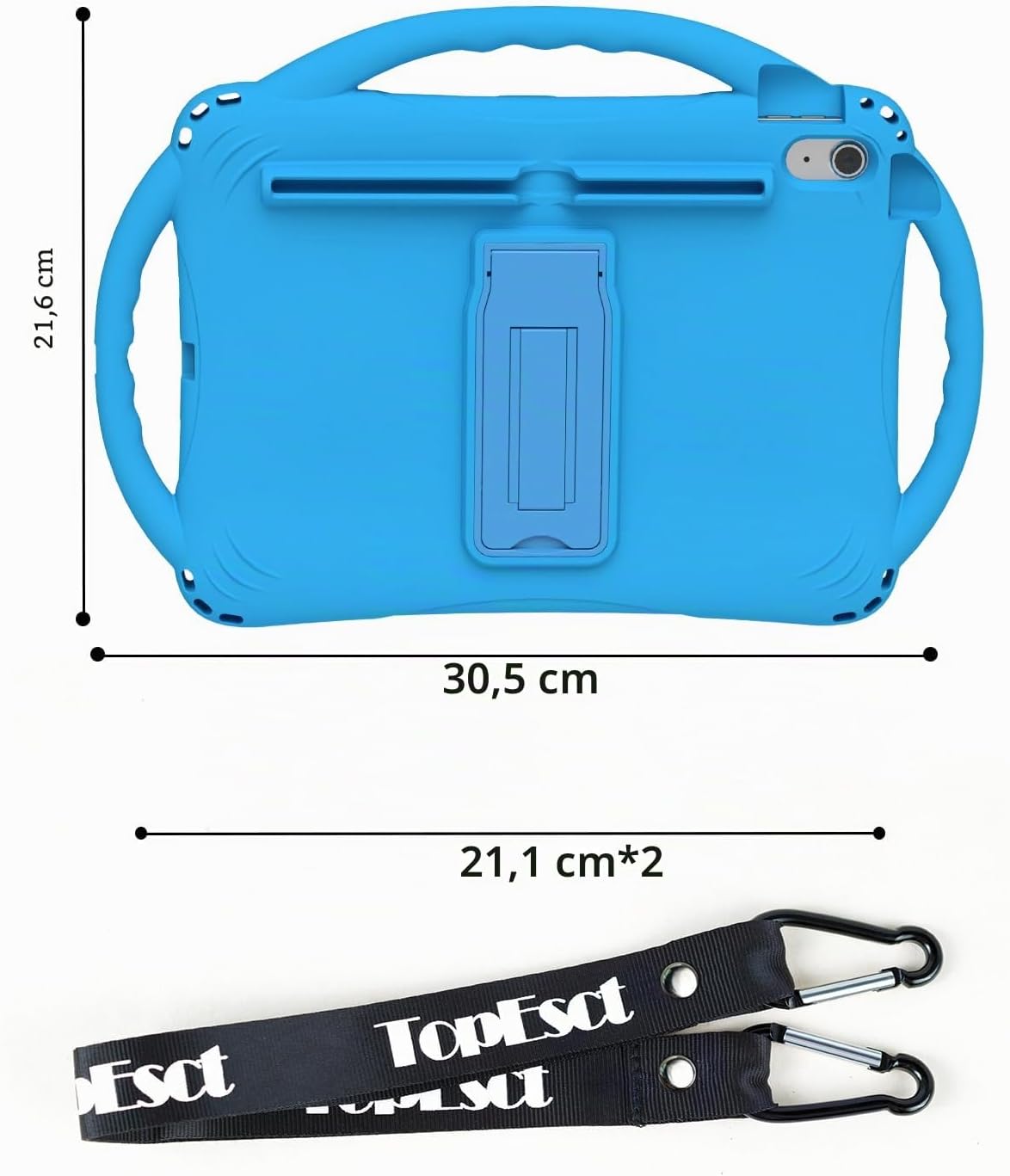 Detalle de TOPESCT etui do iPada A16 11. i 10. generacji z osłoną ekranu i podpórką