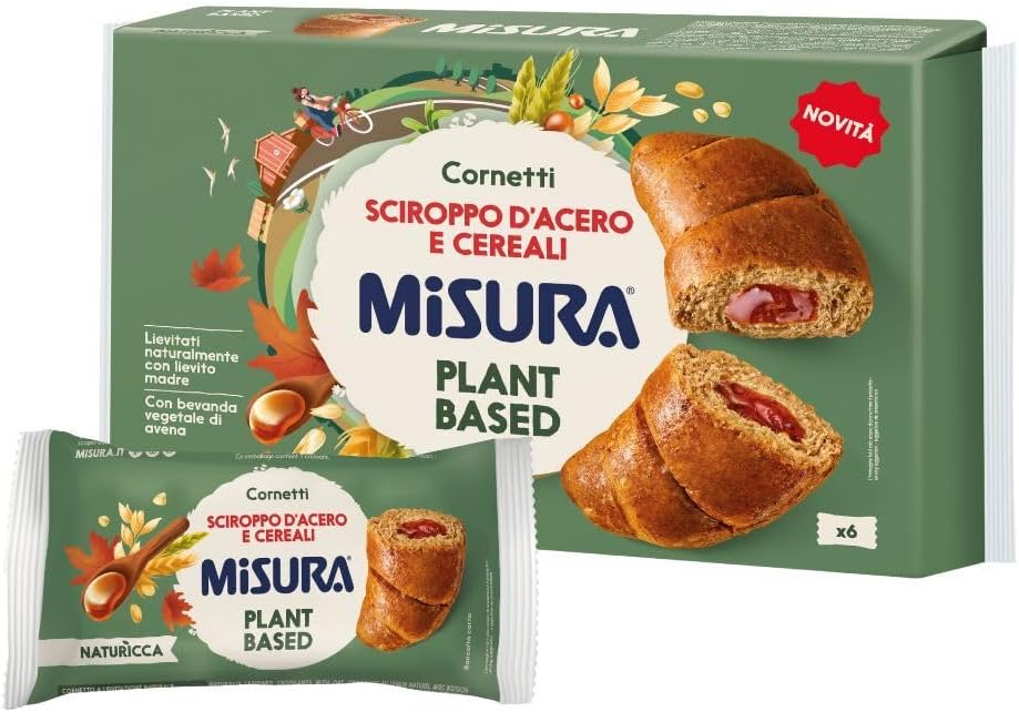Misura Naturìcca Cornetti Sciroppo d’Acero e Cereali – Lievitati naturalmente, Plant Based