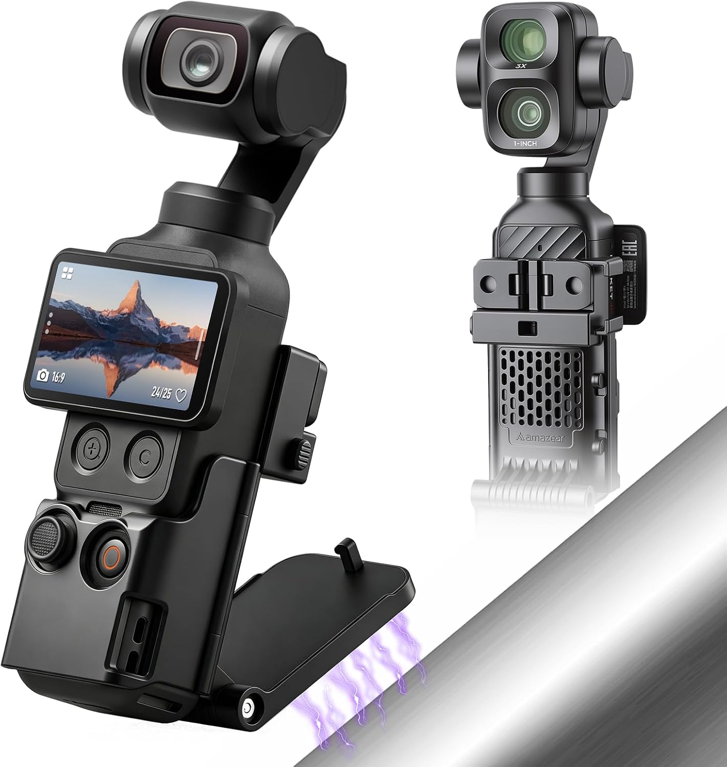 Detalle de AMAZEAR magnetische houder voor DJI Osmo Pocket 4P/4/3, 180° verstelbaar
