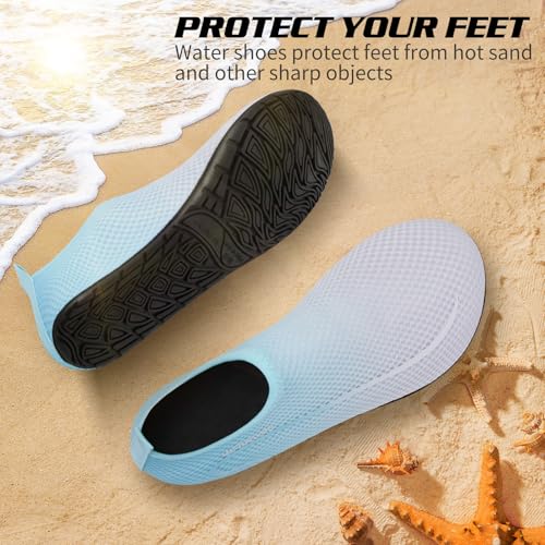 Thumbnail 2 de WateLves Swim Water Shoes Aqua Socks Barefoot for Sea Beach Swimming – Blue/Gray (UK 6/7)