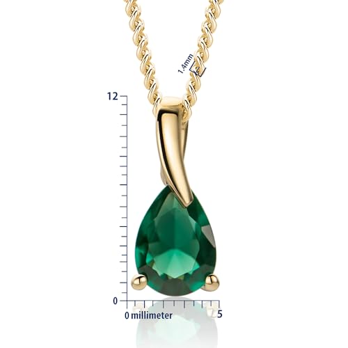Detalle 2 de Miore colgante mujer en oro amarillo de 9 ct (375) con esmeralda verde sintética