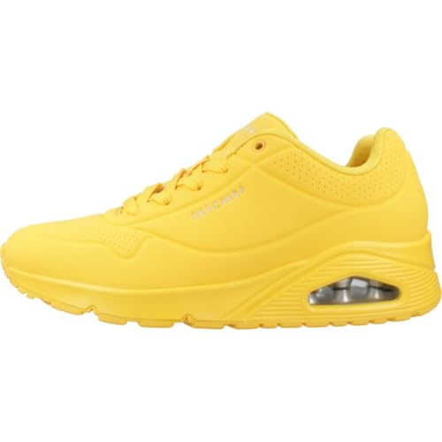 Detalle 2 de Skechers Uno Stand Air, baskets femme jaunes en Durabuck et mesh