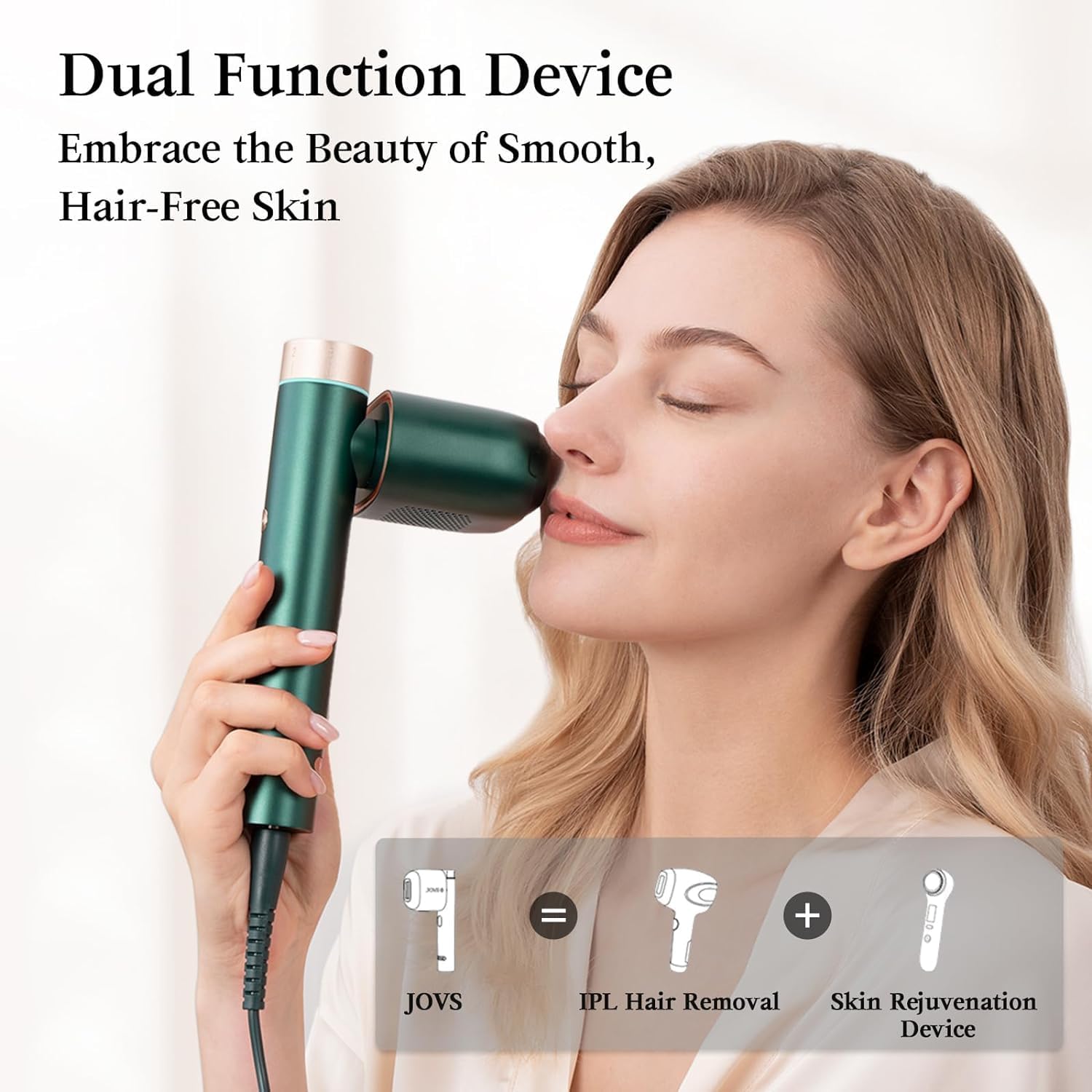 Detalle 2 de JOVS Laser Hair Removal IPL Device with 37°F Sapphire Cooling, 6 Modes, 330° Rotating Head