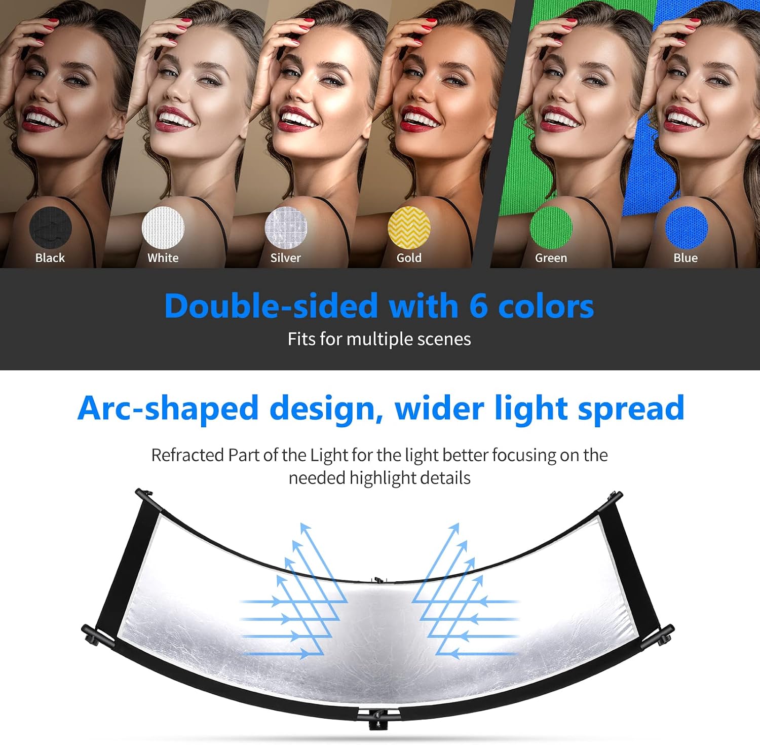 Detalle de NEEWER Clamshell Light Reflector 66" x 24"