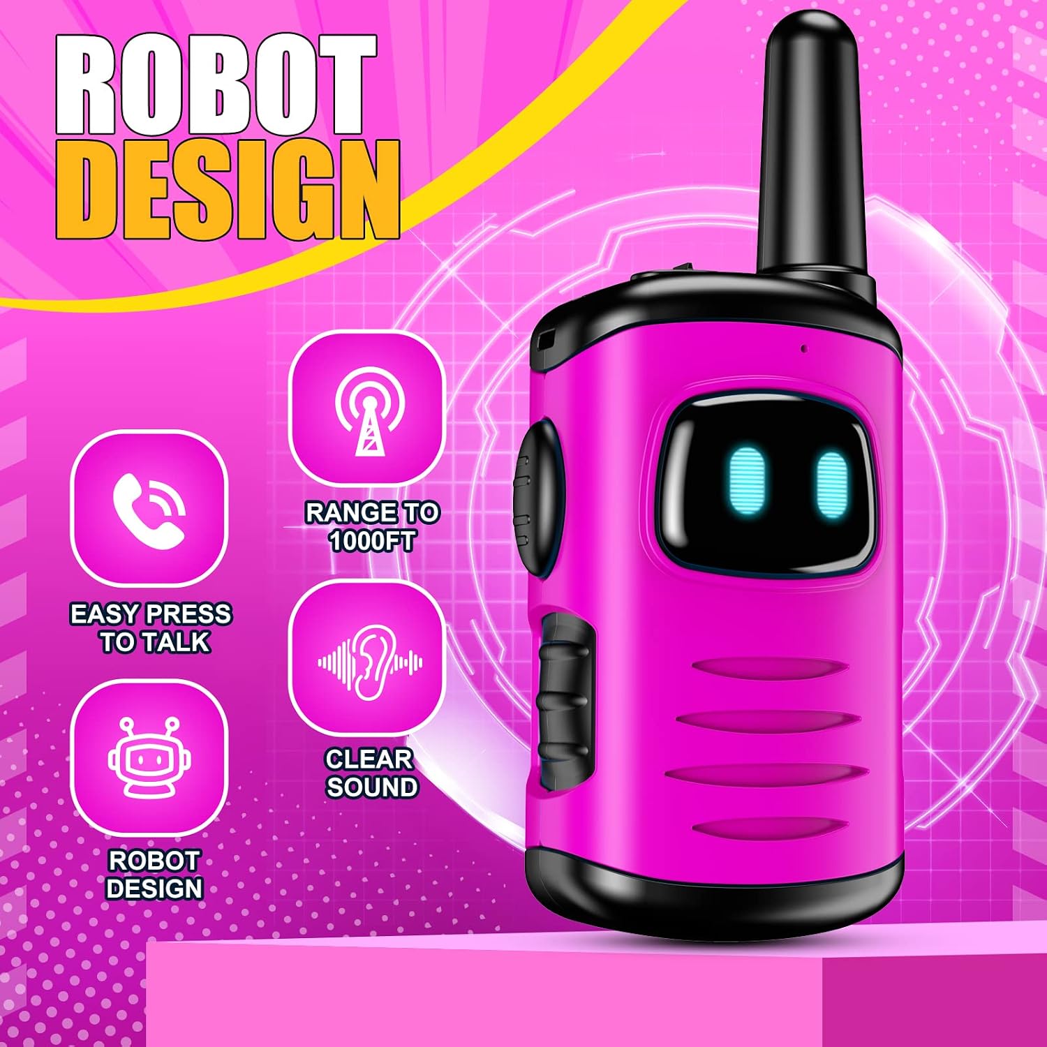 Thumbnail 4 de EUTOYZ Walkie Talkie for Kids (4–8 year olds) – Pink, Durable Outdoor Toy Set