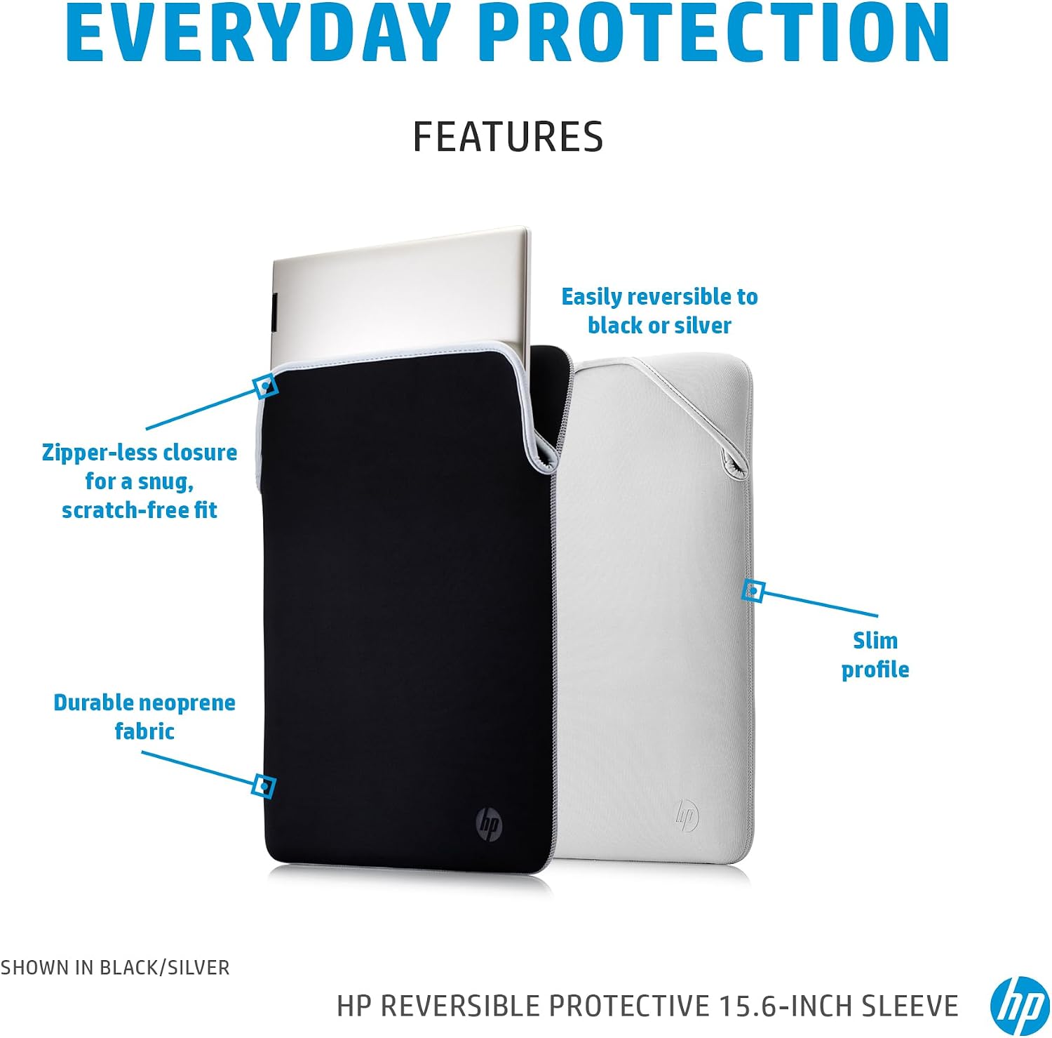 Thumbnail 2 de HP 15.6 Inch Grey & Mauve Protective Reversible Sleeve Case