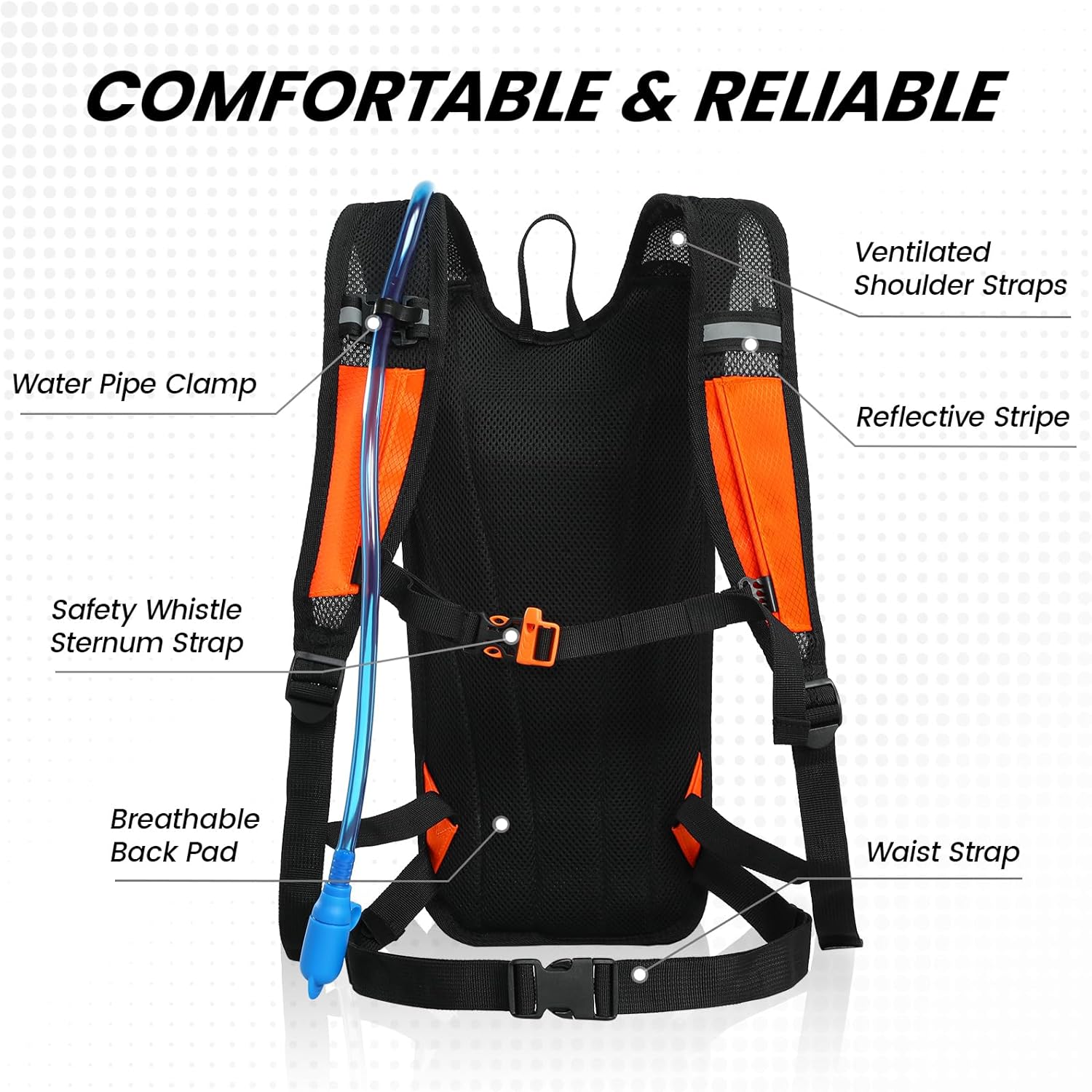 Thumbnail 2 de Nepest Hydration Backpack with 2L Water Bladder for Cycling, Hiking & Running